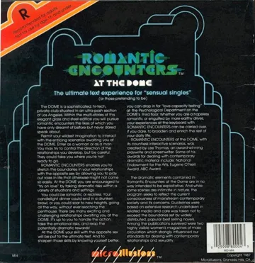 Romantic Encounters at the Dome_Disk1 box cover back